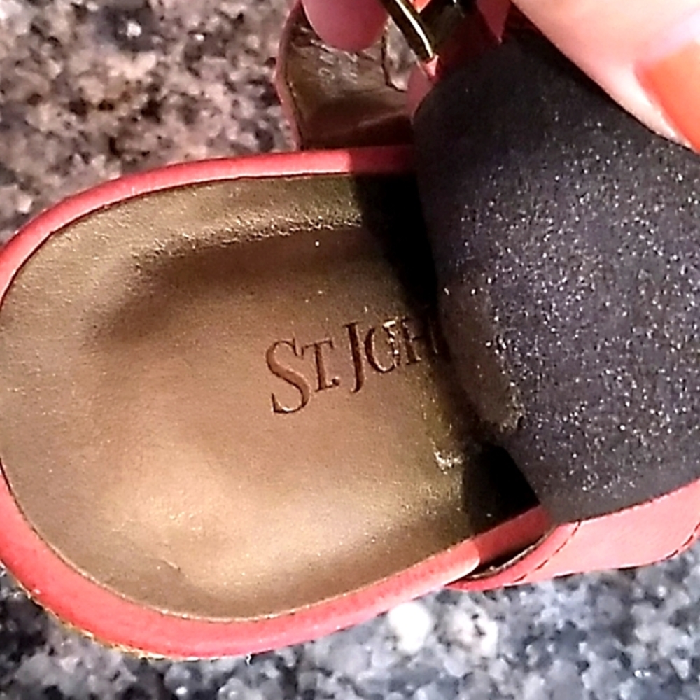St.Johns Bay Coral Platform Wedge Sandals. Size 7.5 - Picture 9 of 11